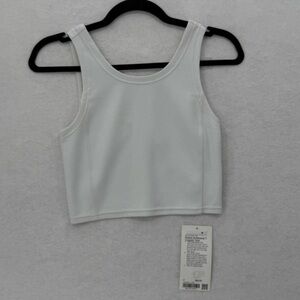 NWT Lululemon Ribbed Softstreme Cropped Tank Top‎ Light Vapor Size 4